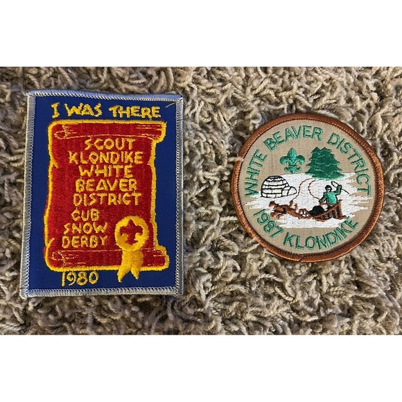 Vintage Boy Scout Patches BSA 1970-1980's White Beaver District Lot Of 6 - Picture 2 of 4